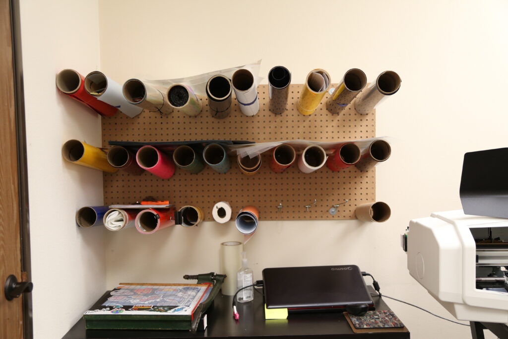 Vinyl Rolls on Wall